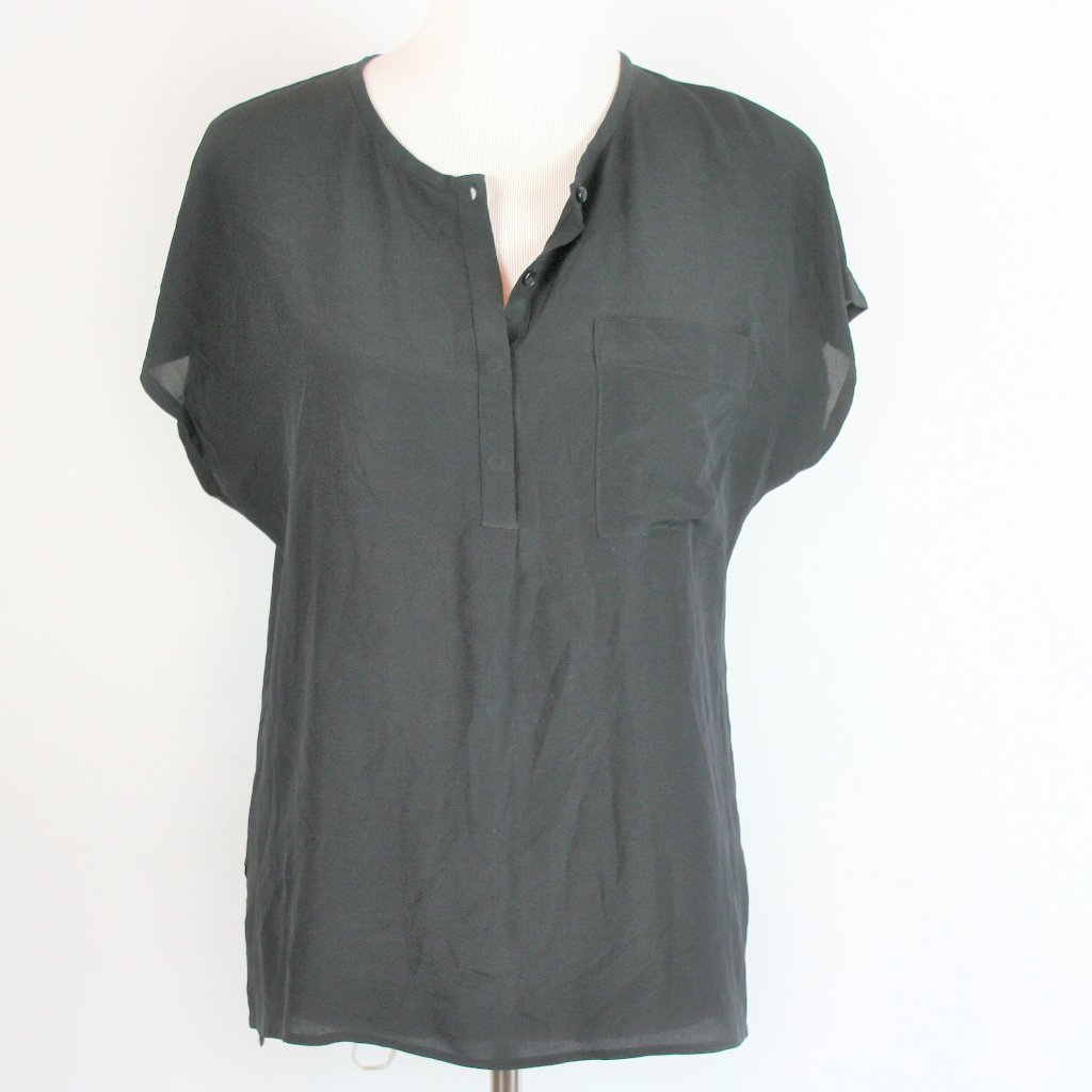 Madewell 100% Silk Black Catchpoint Tee